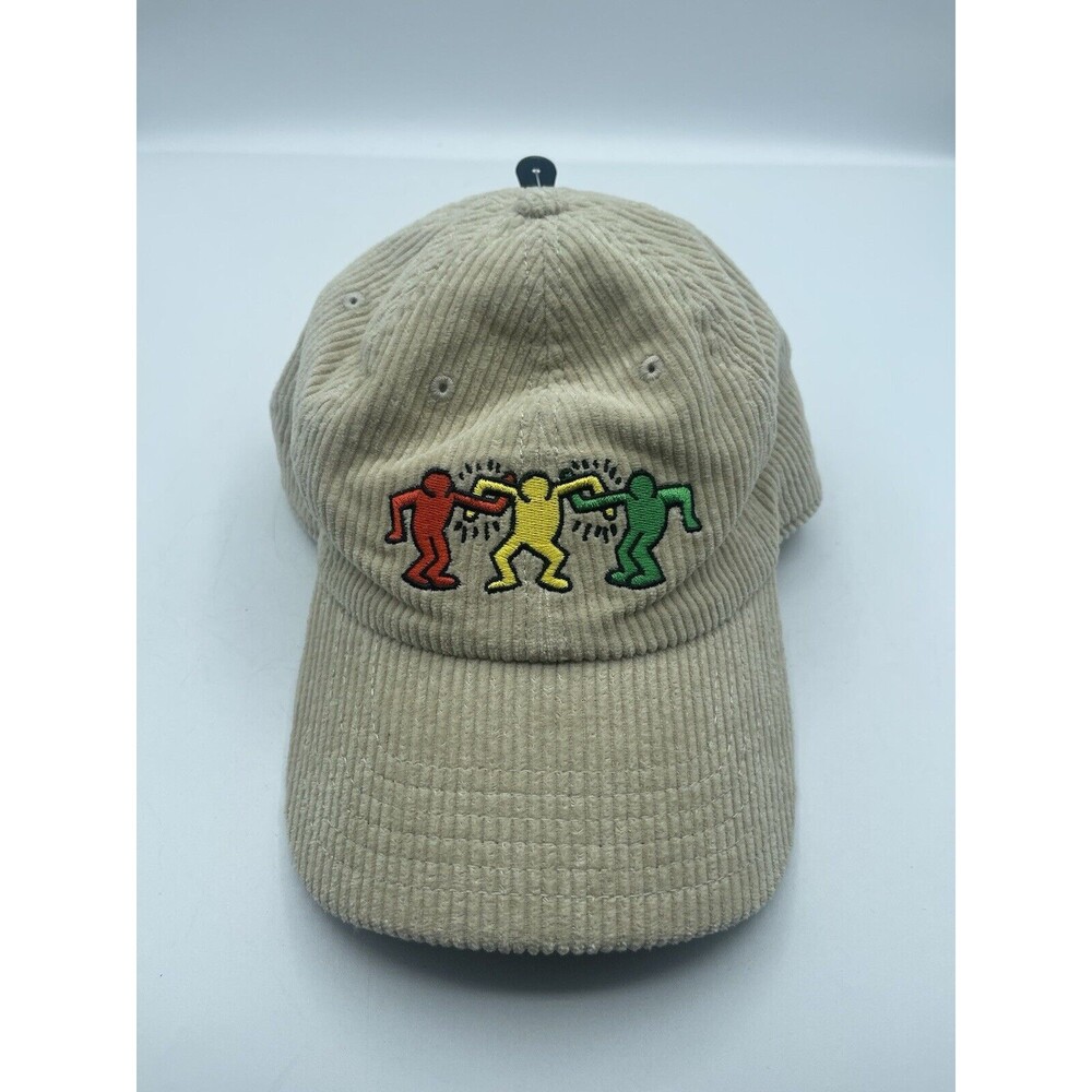 Keith Haring Dancing Figures Embroidered Corduroy Hat, 100% Cotton